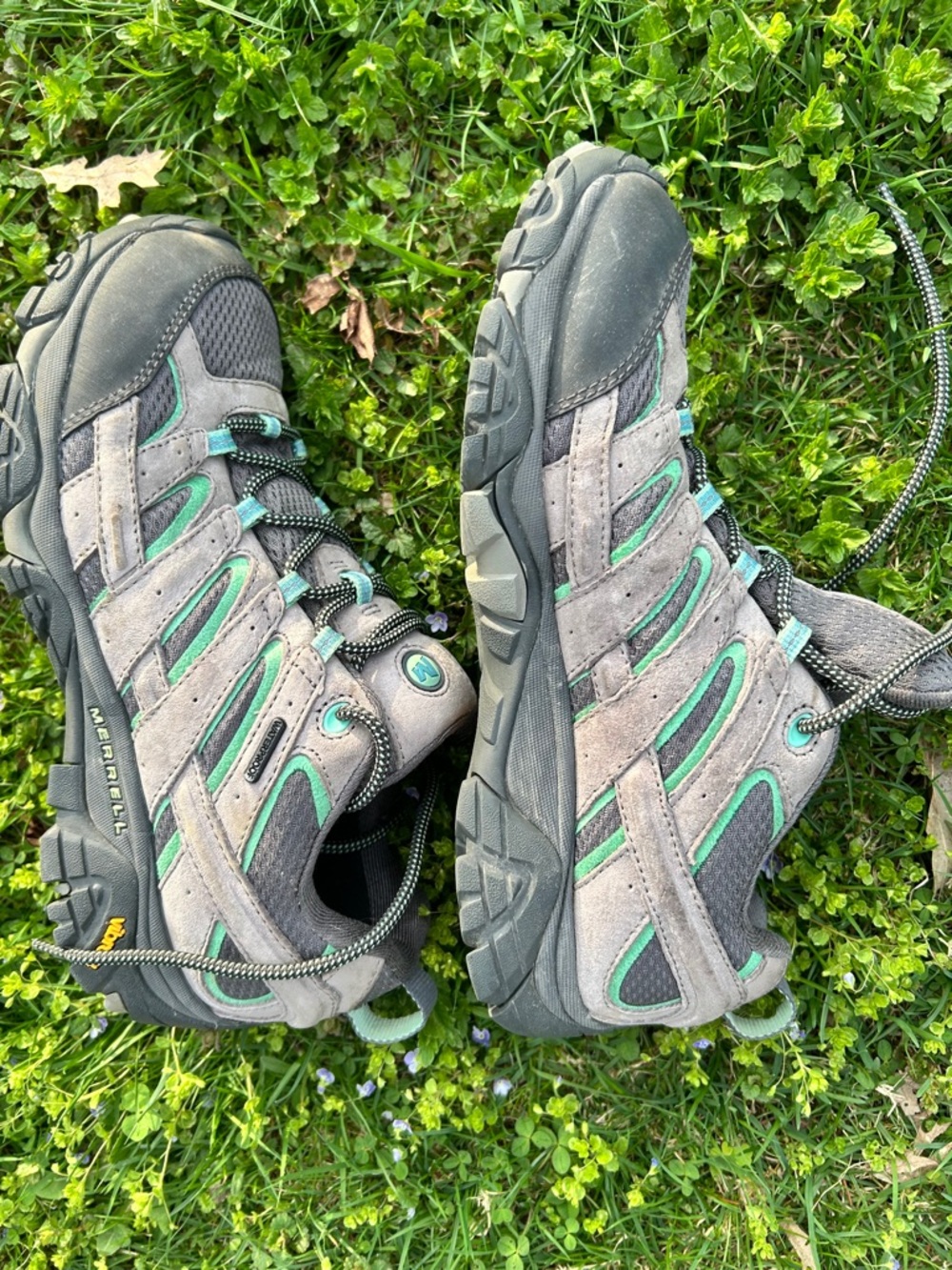 MERRELL Moab 2 Waterproof Hiking Shoes -Drizzle/Mint Color - Woman’s Size 10.5 - Picture 4 of 7